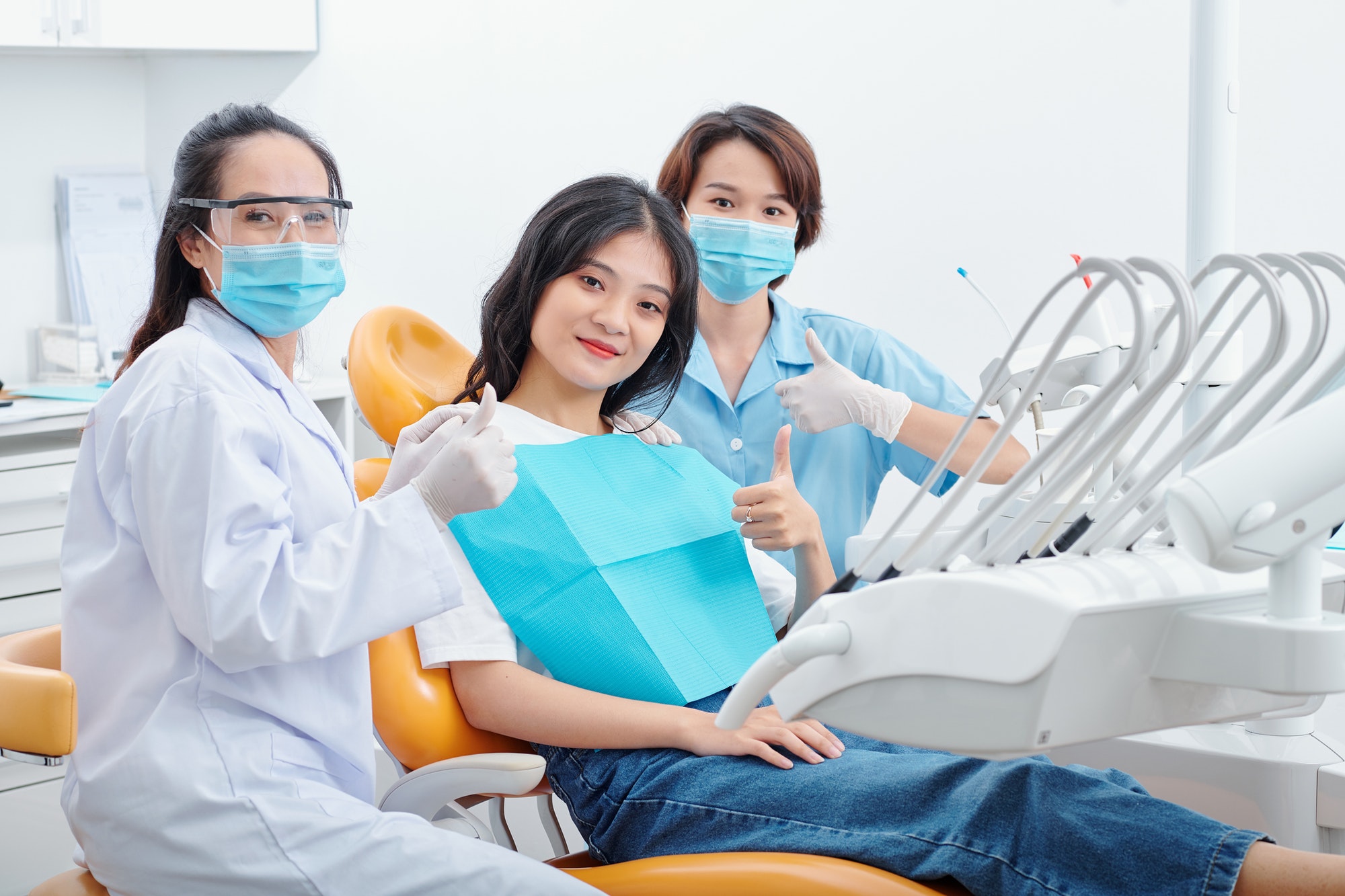 Happy patient after dental treatment